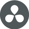 A transparent picture of the Davinci Resolve logo.