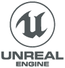 A picture of the Unreal Engine logo.