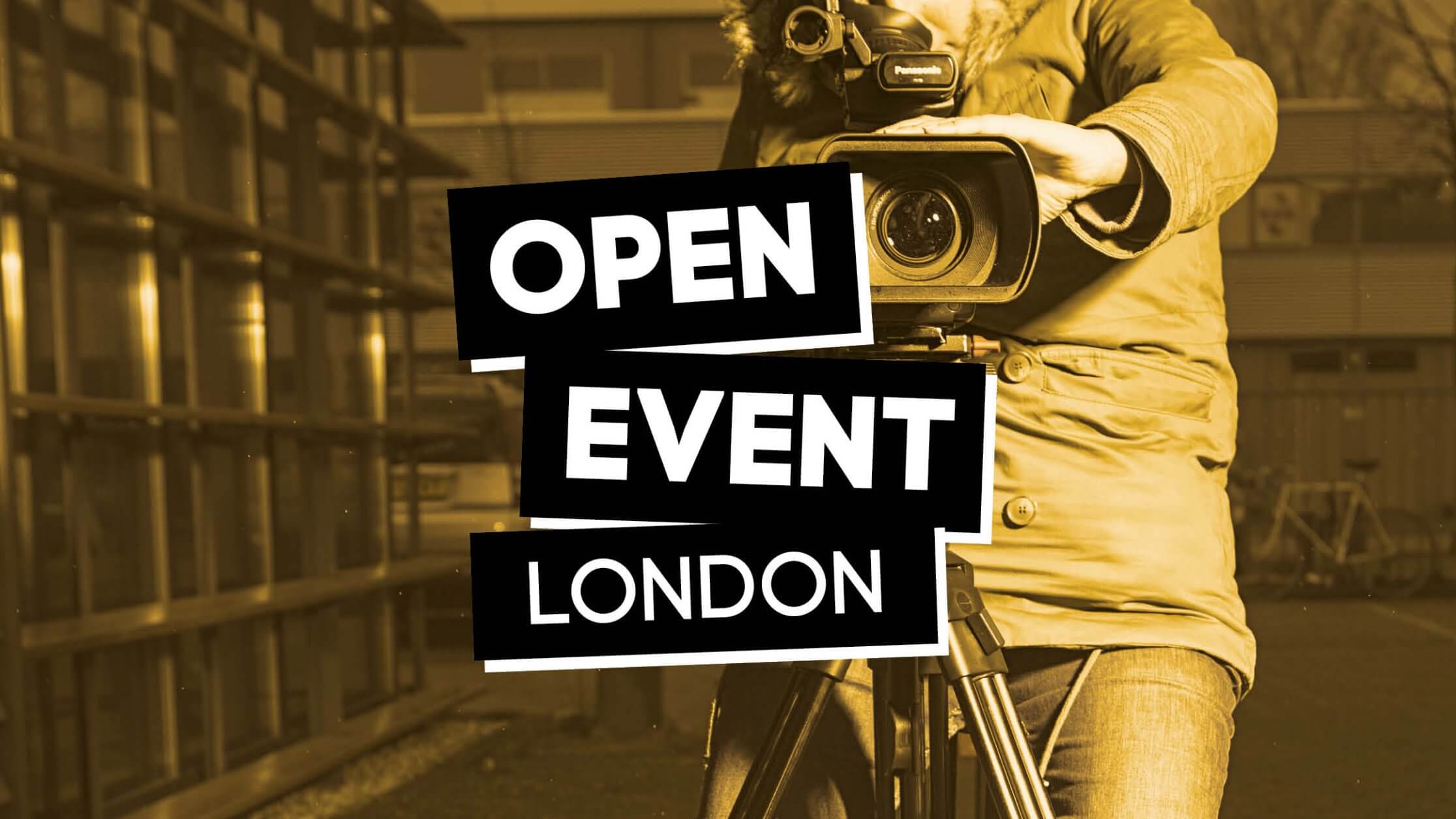 An event cover picture with the title of SAE's 'Open Events' in London campus.