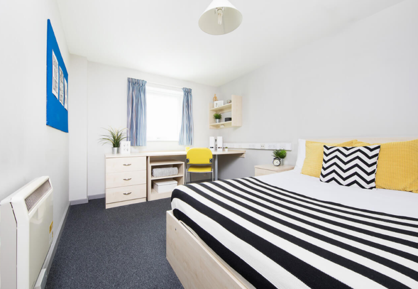 A picture of the bed in one of the student accommodation options at Unite in Liverpool.